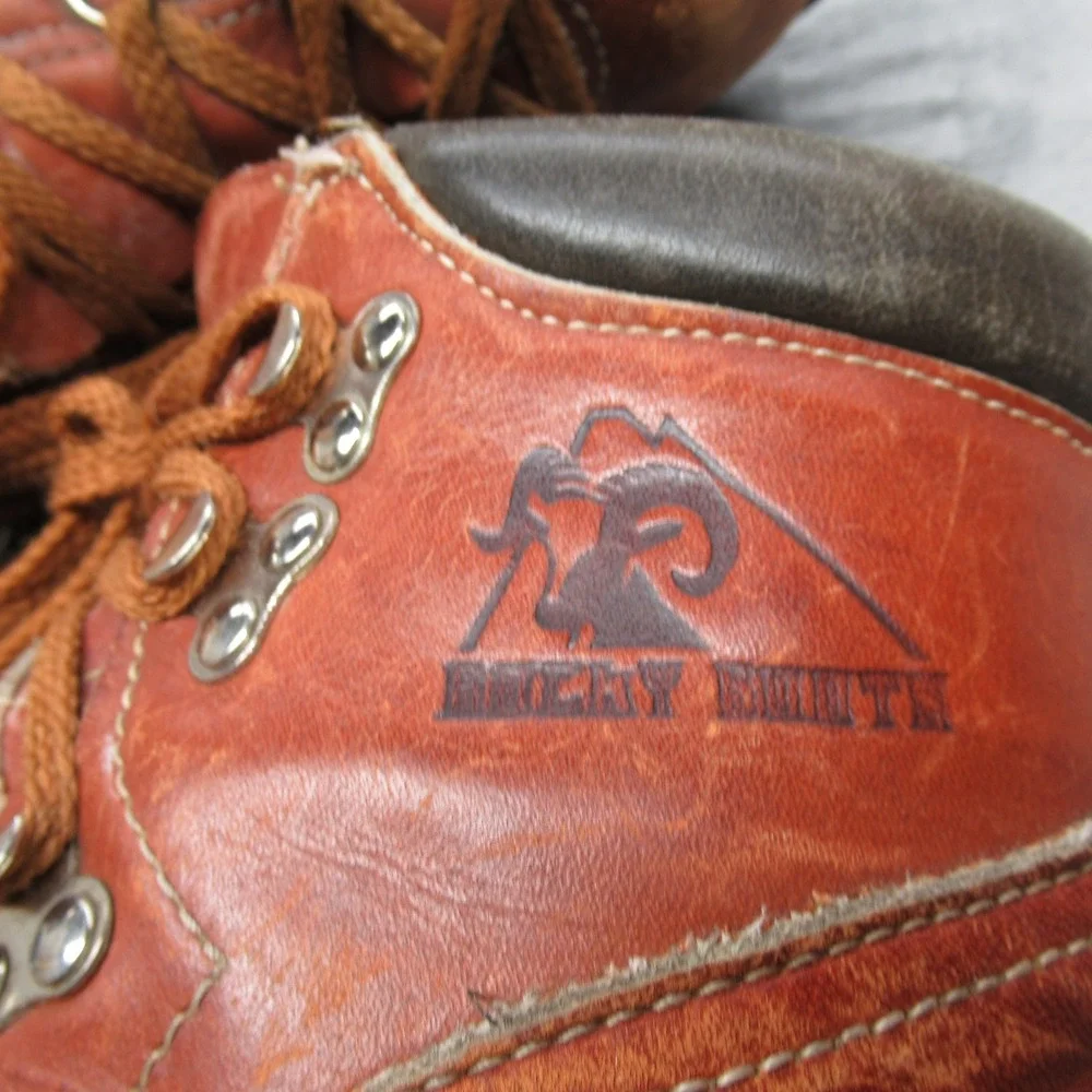 Rocky Boots Mens 8 Womens 11 Brown Leather‎ Heavy Mountaineer Hike VTG 80s USA